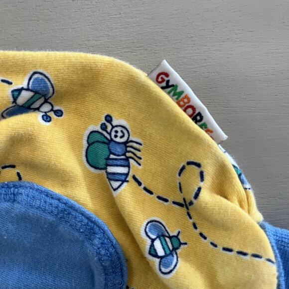 Vtg 90s Gymboree Rainbow Overall One Piece Baby Yellow Blue Bumblebee Layette NB - Picture 5 of 9